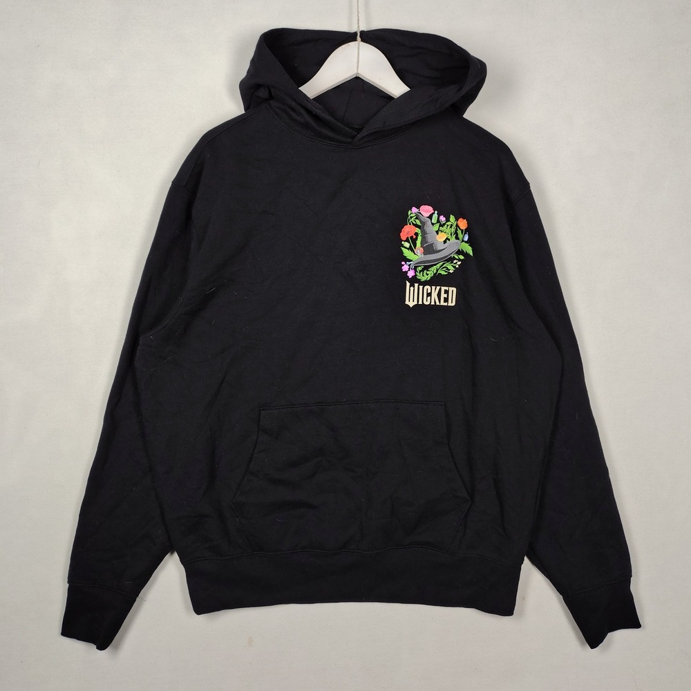 Old Navy Wicked Movie I Feel Wicked Black Graphic Hoodie Sweatshirt Large